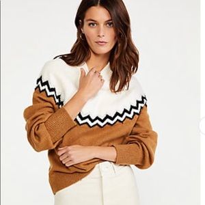 Ann Taylor Colorblock Fair Isle Sweater. Size small.